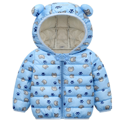 Mini Fashion™ - Polyester Wintermantel mit Kapuze Blau / 100 (4-5 Jahre) | Pädagogisches Holzspielzeug von Mein Kleines Baby