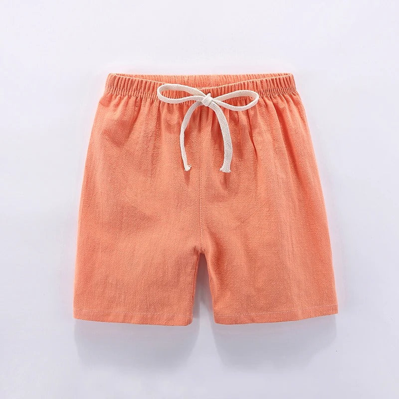 Mini Fashion™ - Schnelltrocknendes Material - Baumwolle-Leinen Short Orange / 122 (7 Jahr) | Pädagogisches Holzspielzeug von Mein Kleines Baby