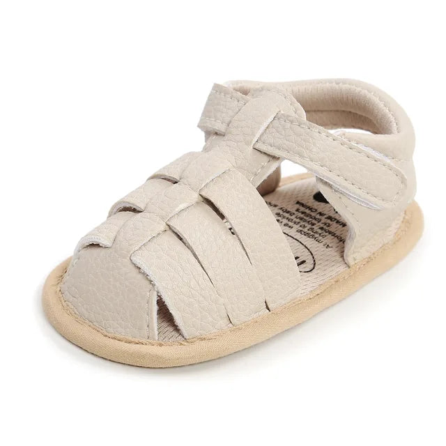 Mini Fashion™ - Soft Fit - Kinder Sandalen Weiß / 13 (0-6 Monate) / Klettverschluss | Pädagogisches Holzspielzeug von Mein Kleines Baby