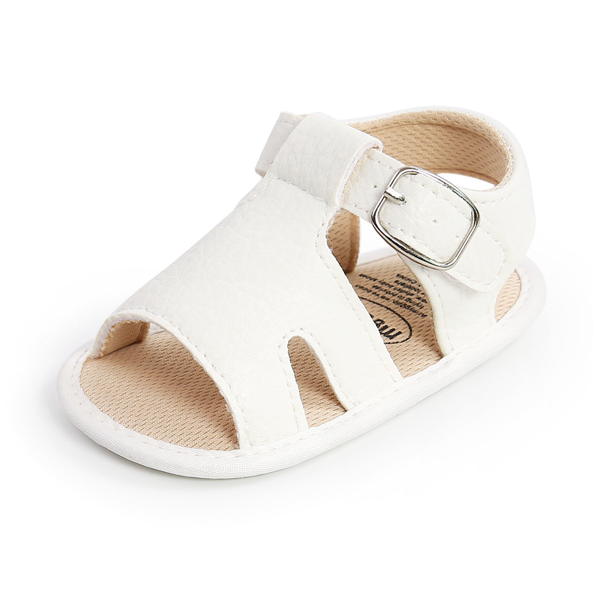 Mini Fashion™ - Soft Fit - Kinder Sandalen Weiß / 13 (0-6 Monate) / Schnalle | Pädagogisches Holzspielzeug von Mein Kleines Baby