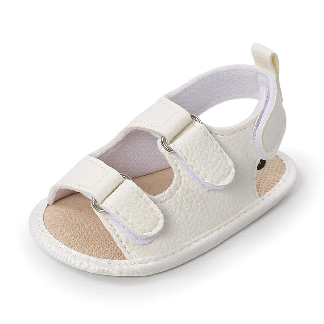 Mini Fashion™ - Soft Fit - Kinder Sandalen Weiß / 14 (6-12 Monate) / Doppelter Klettverschluss | Pädagogisches Holzspielzeug von Mein Kleines Baby