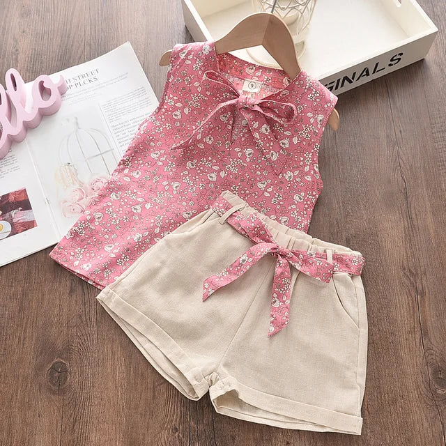 Mini Fashion™ - Strahlend in Blumen - Mädchen Blüten Set Rosa / 104 (4-5 Jahre) | Pädagogisches Holzspielzeug von Mein Kleines Baby