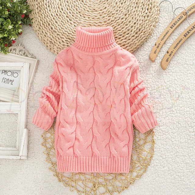 Mini Fashion™ - Teddybär Rollkragenpullover Kinderpullover Rosa / Größe 98 (3-4 Jahre) | Pädagogisches Holzspielzeug von Mein Kleines Baby