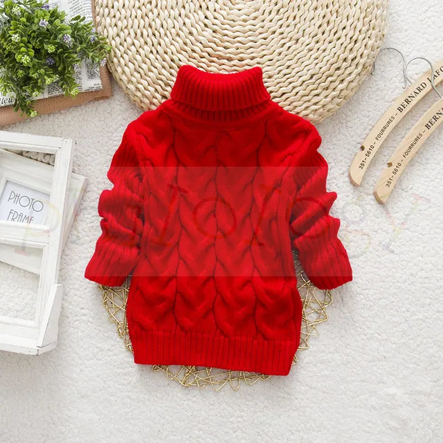 Mini Fashion™ - Teddybär Rollkragenpullover Kinderpullover Rot / Größe 98 (3-4 Jahre) | Pädagogisches Holzspielzeug von Mein Kleines Baby