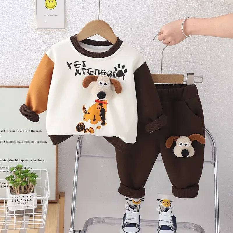 Mini Fashion™ - Trendy&Bequem - Hunde-Trainingsanzug Dunkelbraun / 80 (1 Jahr) | Pädagogisches Holzspielzeug von Mein Kleines Baby