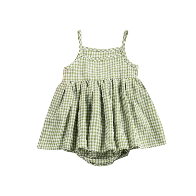 Mini Fashion™ - Vermeiden Sie Hitze im Sommer - Kleid-Strampler Grün / 90 (12-18 Monate) | Pädagogisches Holzspielzeug von Mein Kleines Baby