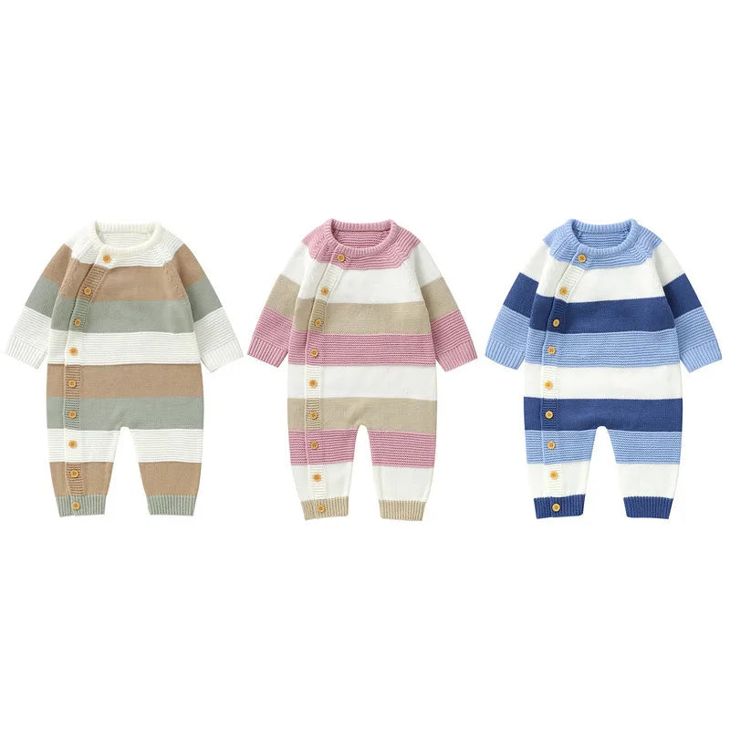 Mini Fashion™ - Warm&Bequem - Strick-Strampler Blau / 62 (0-3 Monate) | Pädagogisches Holzspielzeug von Mein Kleines Baby