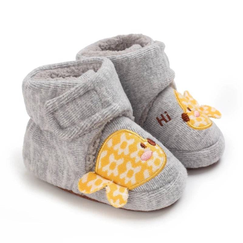 Mini Fashion™ - Warm&Bequem- Tierschuhe Grau - Fisch / 16 (0-6 Monate) | Pädagogisches Holzspielzeug von Mein Kleines Baby