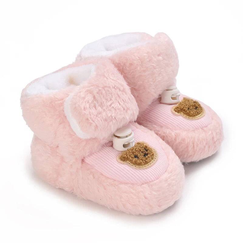 Mini Fashion™ - Warm&Bequem- Tierschuhe Rosa - Bär / 17 (6-12 Monate) | Pädagogisches Holzspielzeug von Mein Kleines Baby