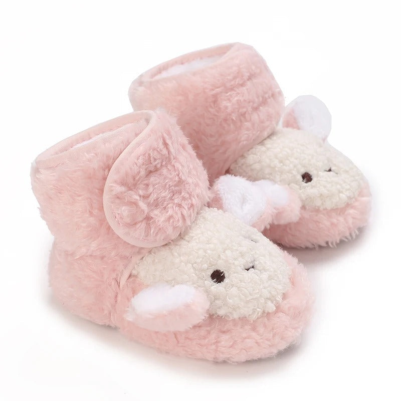 Mini Fashion™ - Warm&Bequem- Tierschuhe Rosa - Schaf / 16 (0-6 Monate) | Pädagogisches Holzspielzeug von Mein Kleines Baby