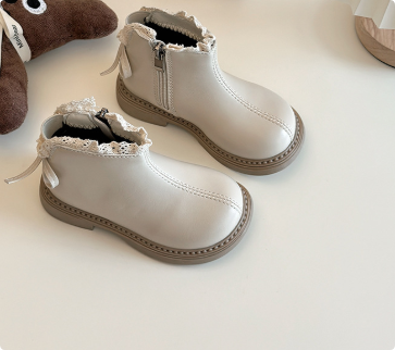 Mini Fashion™ - Warm&Klassisch - Lederstiefel Beige / 30 (5-6 Jahr) | Pädagogisches Holzspielzeug von Mein Kleines Baby