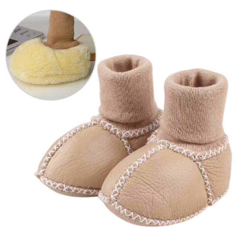 Mini Fashion™ - Warm&Kuschelig - Baby Hausschuhe Beige / 15 (0-6 Monate) | Pädagogisches Holzspielzeug von Mein Kleines Baby