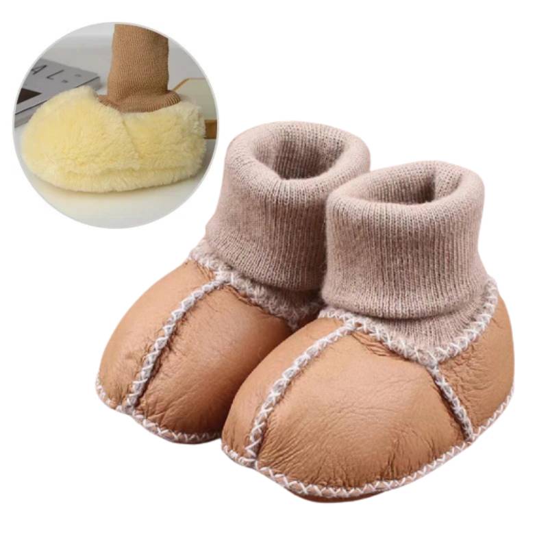 Mini Fashion™ - Warm&Kuschelig - Baby Hausschuhe Braun / 15 (0-6 Monate) | Pädagogisches Holzspielzeug von Mein Kleines Baby