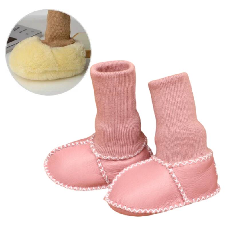 Mini Fashion™ - Warm&Kuschelig - Baby Hausschuhe Rosa / 15 (0-6 Monate) | Pädagogisches Holzspielzeug von Mein Kleines Baby