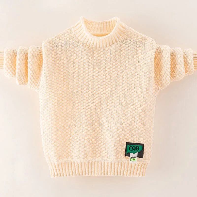 Mini Fashion™ - Warm&Stylisch - Oversize Pullover Cremeweiß / 130 (6 Jahre) | Pädagogisches Holzspielzeug von Mein Kleines Baby