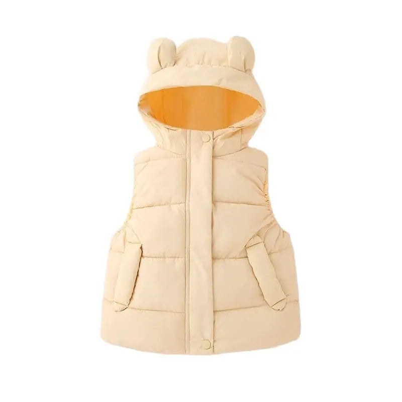 Mini Fashion™ - Warm&Trendy - Weste mit Kapuze Hellgelb / 90 (24 Monate) | Pädagogisches Holzspielzeug von Mein Kleines Baby