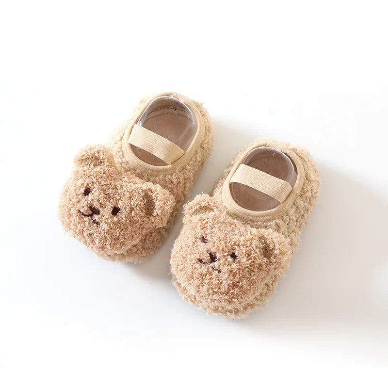 Mini Fashion™ - Warm&weich - Kinder-Hausschuhe Beige Bär / 22 (1-1.5 Jahr) | Pädagogisches Holzspielzeug von Mein Kleines Baby