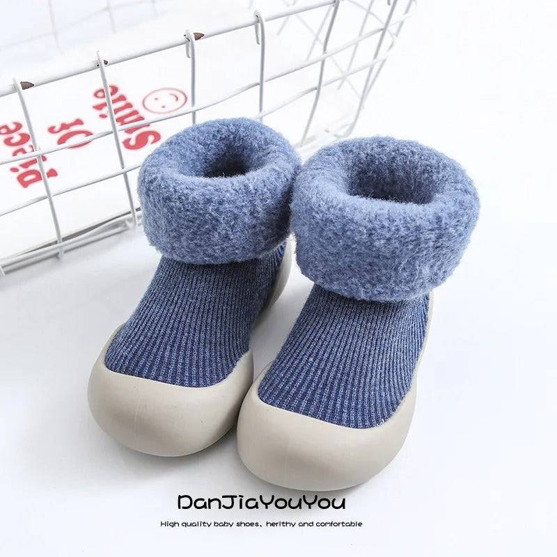 Mini Fashion™ - Warm&weich - Rutschfeste Socken Blau / 22 (1-1.5 Jahr) | Pädagogisches Holzspielzeug von Mein Kleines Baby