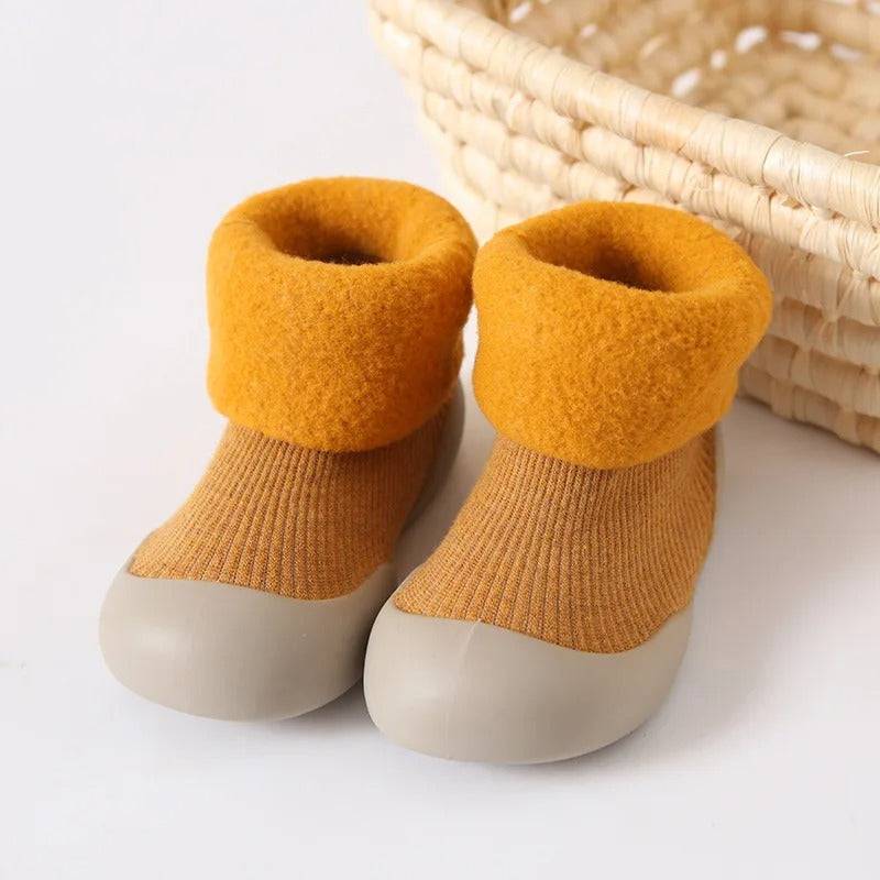 Mini Fashion™ - Warm&weich - Rutschfeste Socken Orange / 22 (1-1.5 Jahr) | Pädagogisches Holzspielzeug von Mein Kleines Baby