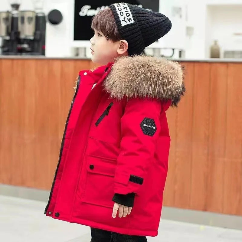 Mini Fashion™ - Wasserdicht&Warm - Wintermantel Rot / 140 (7-8 Jahre) | Pädagogisches Holzspielzeug von Mein Kleines Baby