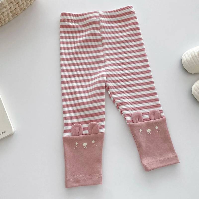 Mini Fashion™ - Weich für die Haut - Leggings für Kinder Rosa - Gestreift / 120 (5 Jahr) | Pädagogisches Holzspielzeug von Mein Kleines Baby