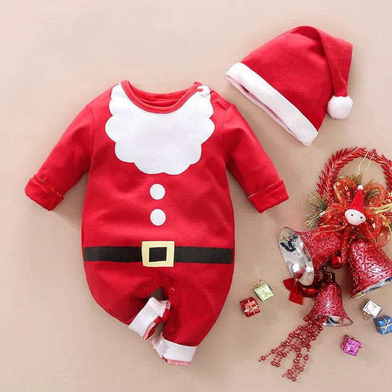 Mini Fashion™ - Weiches Material - Baby Weihnachtskostüm Weiß Rot / 68 (3-6 Monate) | Pädagogisches Holzspielzeug von Mein Kleines Baby