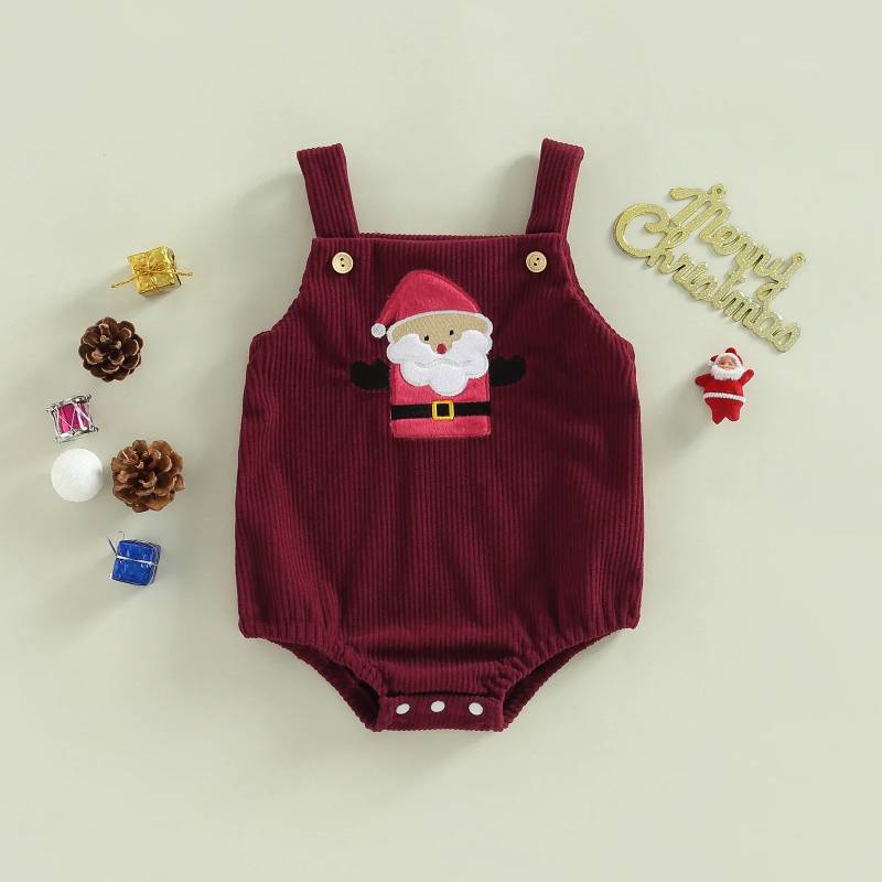 Mini Fashion™ - Weihnachtsdesign - Overall Weihnachtsstrampler Rot / 90 (6-12 Monate) | Pädagogisches Holzspielzeug von Mein Kleines Baby