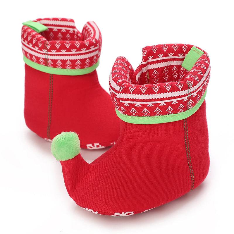 Mini Fashion™ - Weihnachtshausschuhe für Kinder unsere Schube Rot Grün 2 / 22 (6-12 Monate) | Pädagogisches Holzspielzeug von Mein Kleines Baby