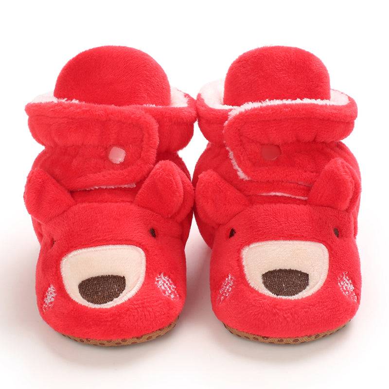 Mini Fashion™ - Weihnachtshausschuhe für Kinder unsere Schube Rot - Rentier / 21 (0-6 Monate) | Pädagogisches Holzspielzeug von Mein Kleines Baby