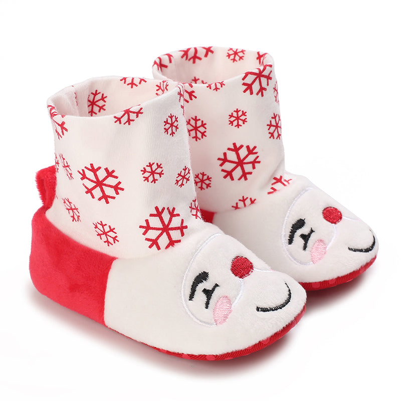 Mini Fashion™ - Weihnachtshausschuhe für Kinder unsere Schube Weiß - Rot / 21 (0-6 Monate) | Pädagogisches Holzspielzeug von Mein Kleines Baby