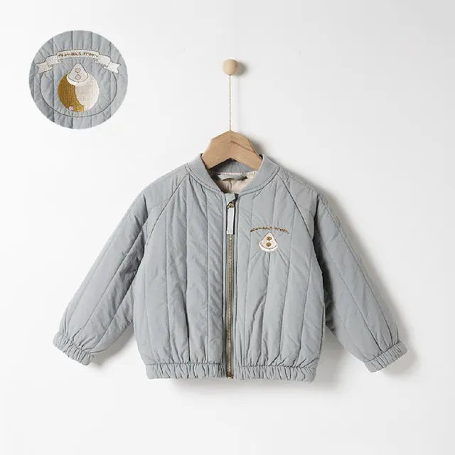 Mini Fashion™ - Wintermantel aus Baumwolle mit Stickerei Blau / Größe 110 (4-5 Jahre) | Pädagogisches Holzspielzeug von Mein Kleines Baby