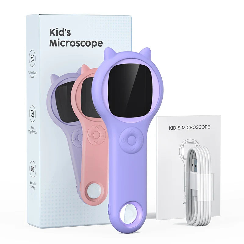 Mini Kids Microscope™ - Wissenschaft unter der Linse - Mikroskop Blau | Pädagogisches Holzspielzeug von Mein Kleines Baby