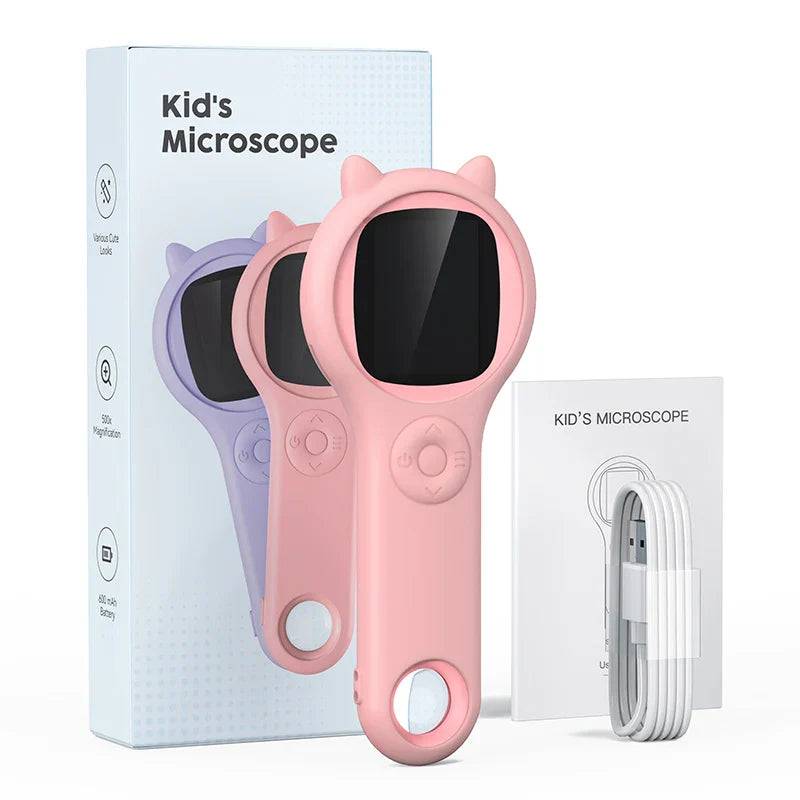 Mini Kids Microscope™ - Wissenschaft unter der Linse - Mikroskop Rosa | Pädagogisches Holzspielzeug von Mein Kleines Baby