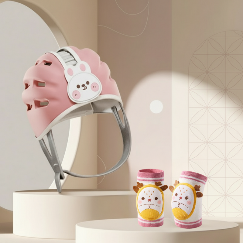 MiniShield– Leicht und atmungsaktiv - Kopfschutz für Kinder Kaninchen / Rosa + 2x Knieschoner | Pädagogisches Holzspielzeug MiniShield– Leicht und atmungsaktiv - Kopfschutz für Kinder Kaninchen / Rosa + 2x Knieschoner | Pädagogisches Holzspielzeug von Mein Kleines Baby