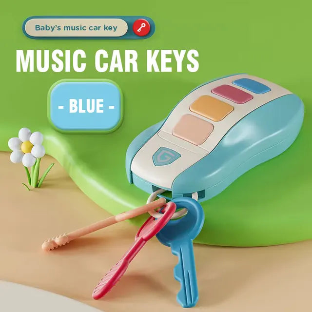 Music Car Key™ - Melodische Fahrt - Musikalisches Spielzeug Blau | Pädagogisches Holzspielzeug von Mein Kleines Baby