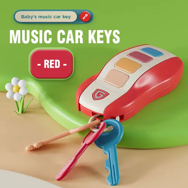 Music Car Key™ - Melodische Fahrt - Musikalisches Spielzeug Rot | Pädagogisches Holzspielzeug von Mein Kleines Baby