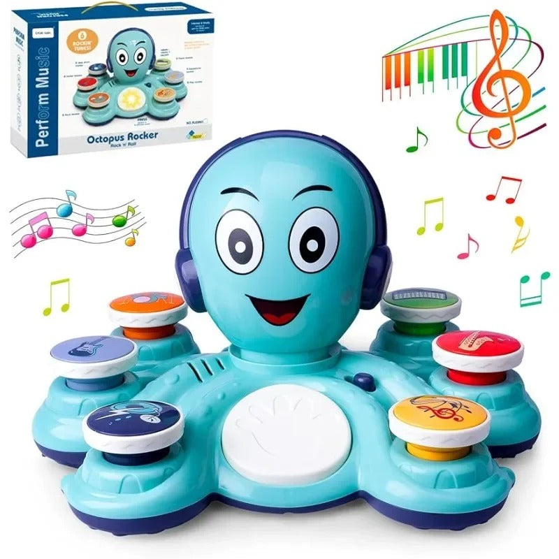 Musical Octo™ - Oktopus Musik Party - Musikspielzeug Blau | Pädagogisches Holzspielzeug von Mein Kleines Baby