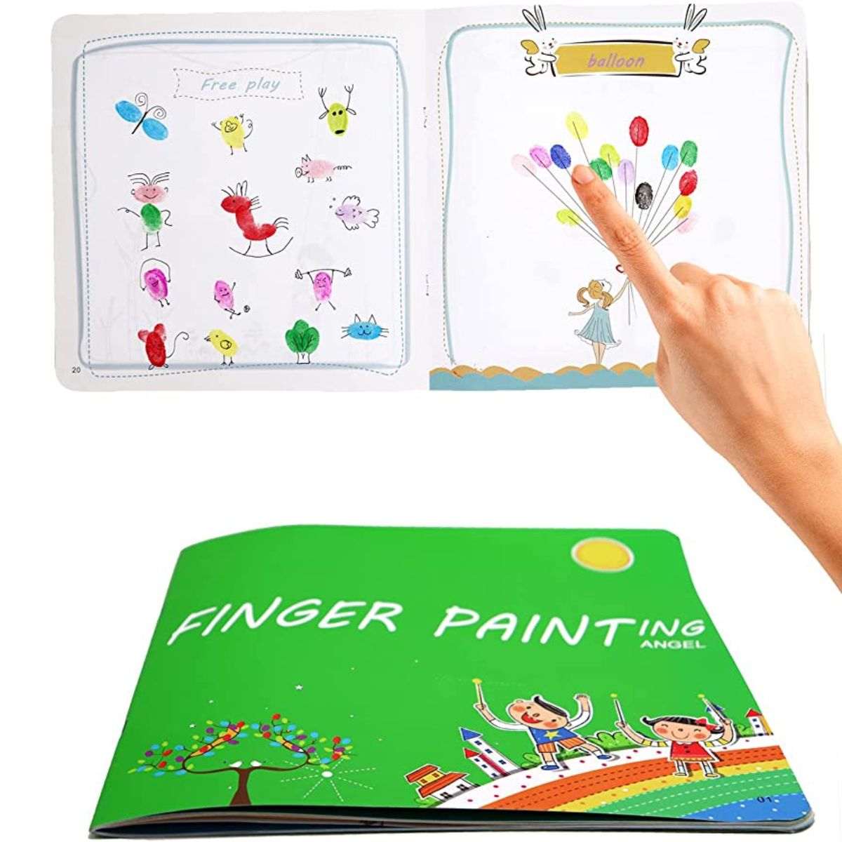 Paint Wheel™ - Stunden der Kreativität - Malset Fingerfarben-Buch | Pädagogisches Holzspielzeug von Mein Kleines Baby