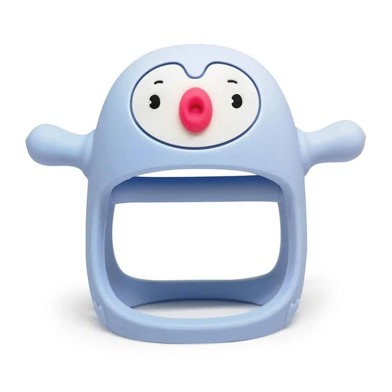 Penguin Teether™ - Beruhigend für das Zahnfleisch - Beißring aus Silikon Blau | Pädagogisches Holzspielzeug von Mein Kleines Baby