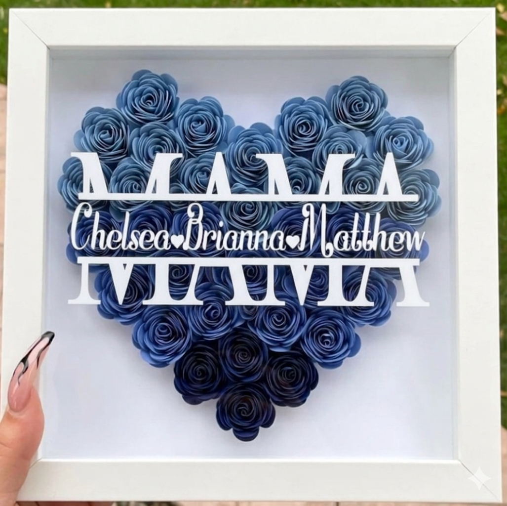 Personalized Rose Shadow Box – Einzigartiges Muttertagsgeschenk – Personalisierte Rosen-Schattenbox Mama / Blau / 25x25 cm | Pädagogisches Holzspielzeug Personalized Rose Shadow Box – Einzigartiges Muttertagsgeschenk – Personalisierte Rosen-Schattenbox Mama / Blau / 25x25 cm | Pädagogisches Holzspielzeug von Mein Kleines Baby