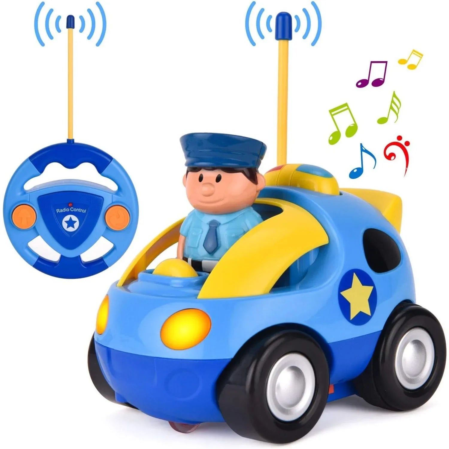 Police Toy Car™ - Fröhlicher Rennspaß - Polizei-Spielzeugauto | Pädagogisches Holzspielzeug von Mein Kleines Baby