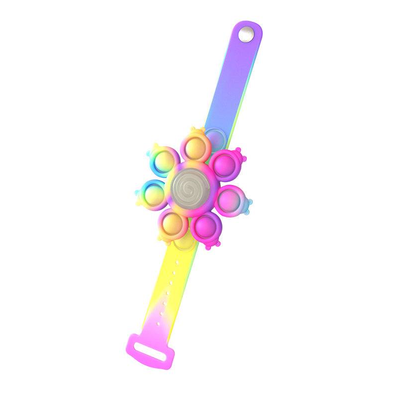 Pop Fidget Spinner Bracelet™ - Tragbarer Stresslöser - Fidget-Armband Regenbogen | Pädagogisches Holzspielzeug von Mein Kleines Baby