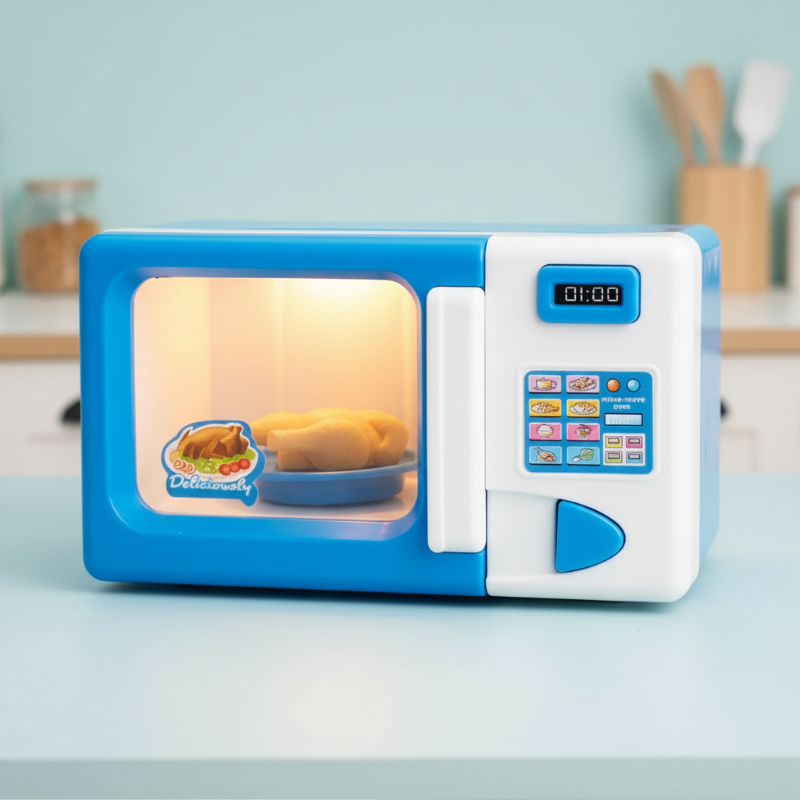 Pretend Play Kitchen Set – Kreatives Spielen & Rollenspiele – Küchenspielzeug Mikrowelle / Blau | Pädagogisches Holzspielzeug Pretend Play Kitchen Set – Kreatives Spielen & Rollenspiele – Küchenspielzeug Mikrowelle / Blau | Pädagogisches Holzspielzeug von Mein Kleines Baby