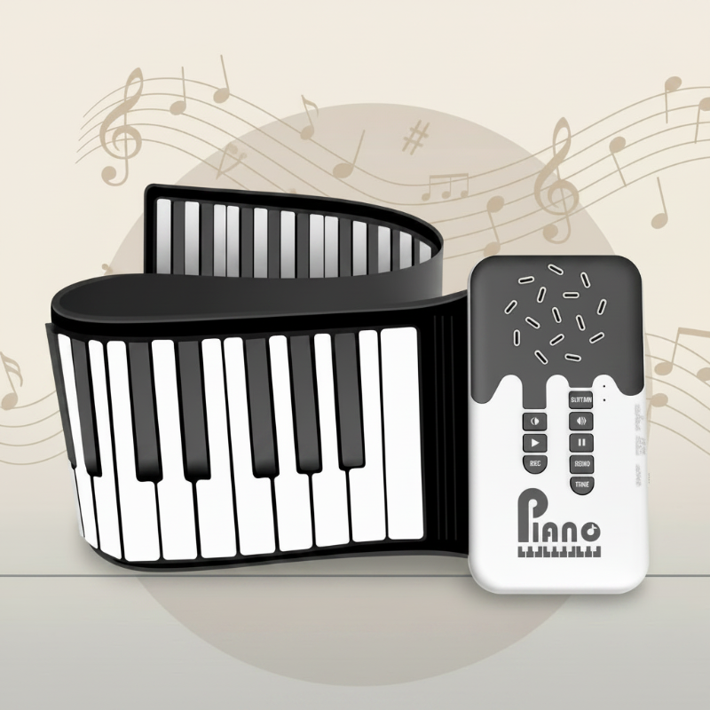 Roll-up Piano Keyboard– Kreativ&lehrreich– Zusammenklappbares Klavier Weiß | Pädagogisches Holzspielzeug Roll-up Piano Keyboard– Kreativ&lehrreich– Zusammenklappbares Klavier Weiß | Pädagogisches Holzspielzeug von Mein Kleines Baby