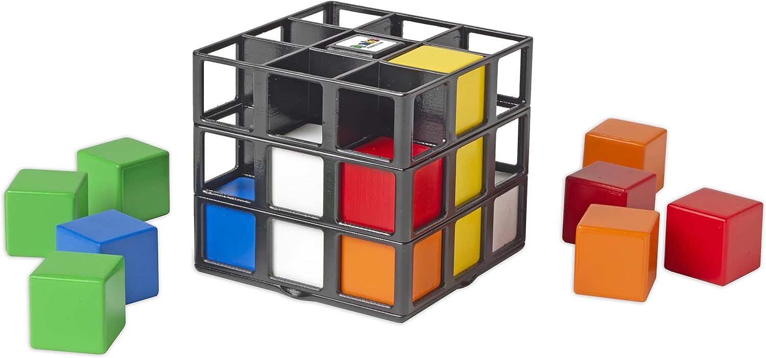 Rubiks Tic Tac Toe™ - Bunte Denksportaufgabe - Rubiks Würfel | Pädagogisches Holzspielzeug von Mein Kleines Baby