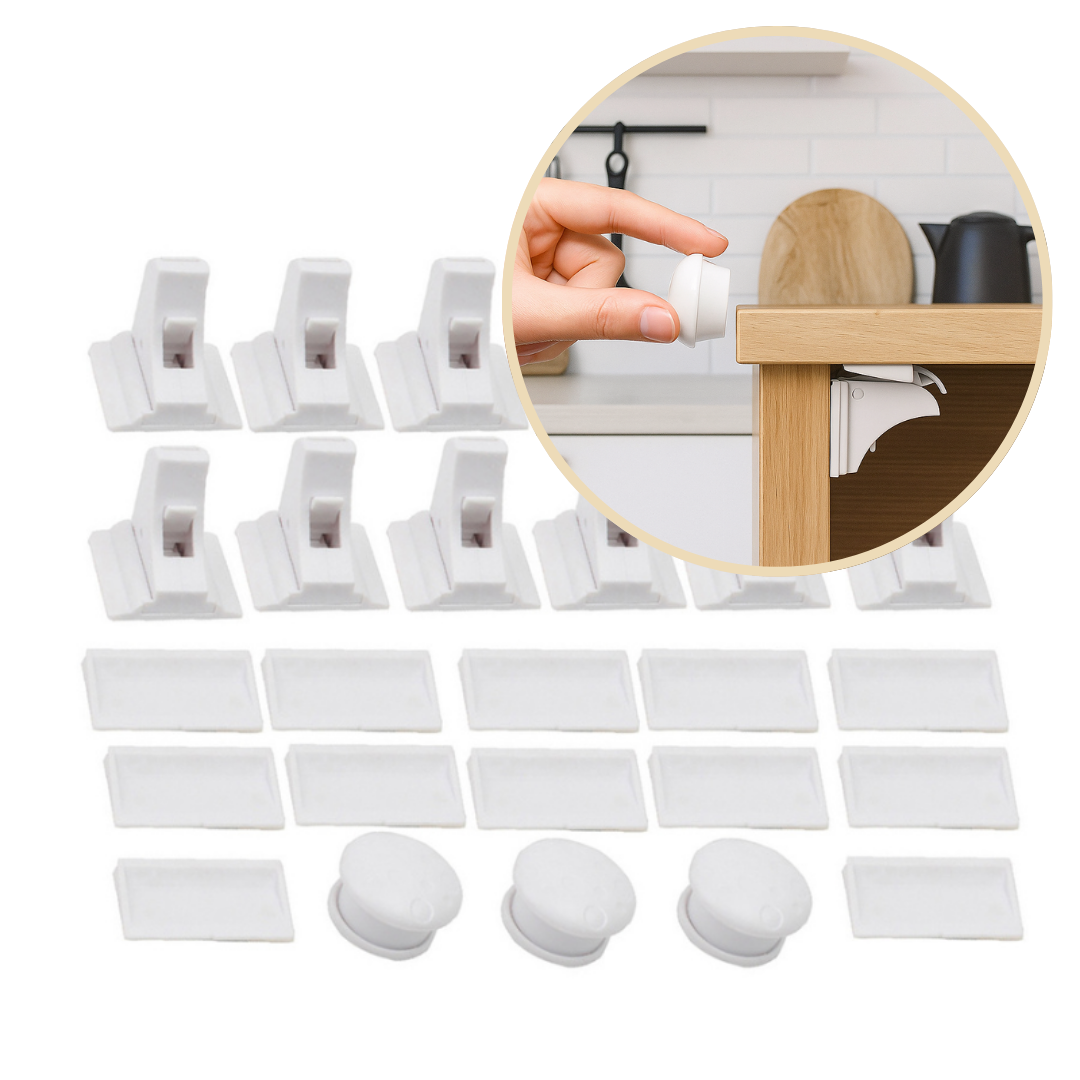 SafeSpace Click– Unsichtbarer Schutz – Magnetische Kindersicherung ohne Bohren 12x Lockie inkl. 3x Schlüssel | Pädagogisches Holzspielzeug SafeSpace Click– Unsichtbarer Schutz – Magnetische Kindersicherung ohne Bohren 12x Lockie inkl. 3x Schlüssel | Pädagogisches Holzspielzeug von Mein Kleines Baby