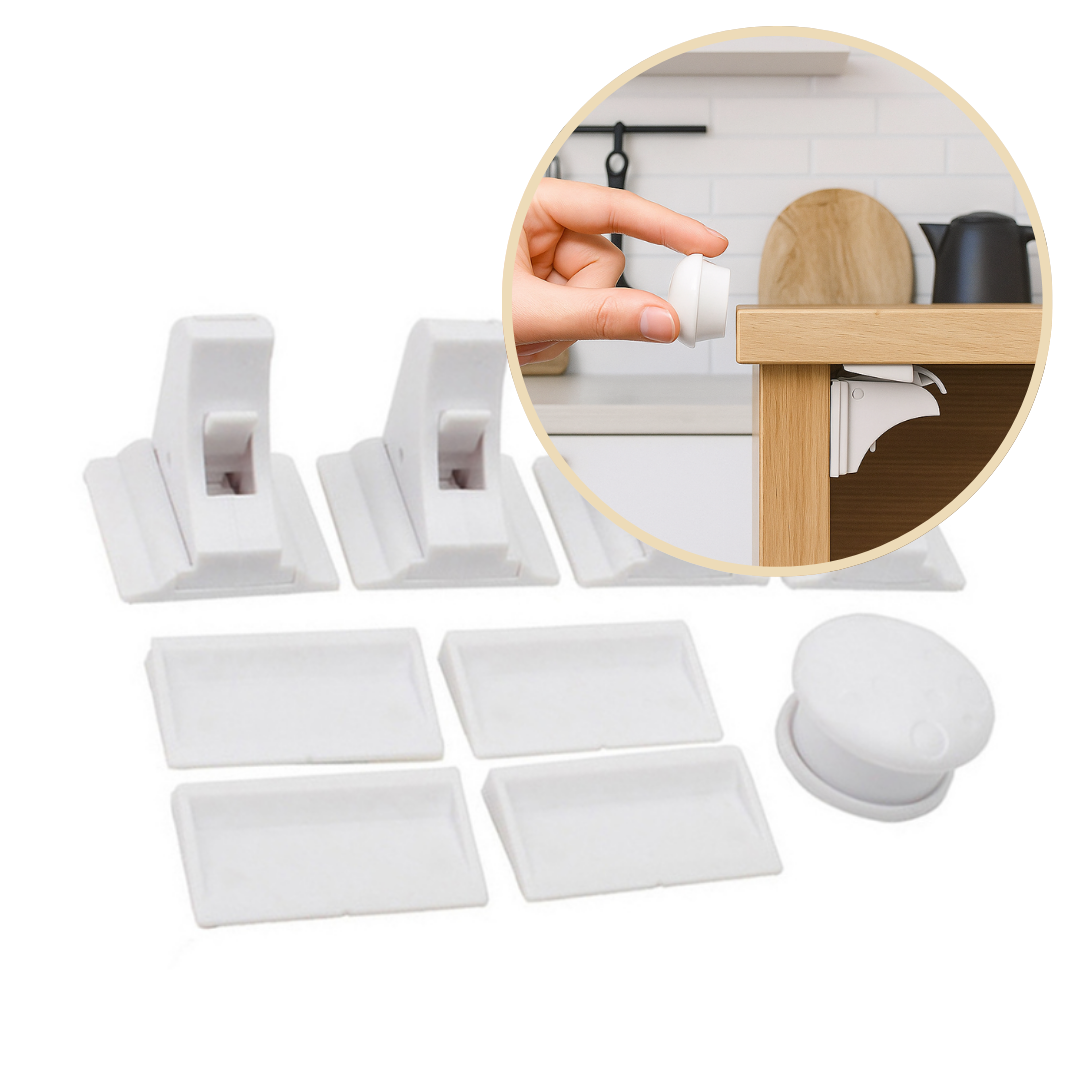 SafeSpace Click– Unsichtbarer Schutz – Magnetische Kindersicherung ohne Bohren 4x Lockie inkl. 1x Schlüssel | Pädagogisches Holzspielzeug SafeSpace Click– Unsichtbarer Schutz – Magnetische Kindersicherung ohne Bohren 4x Lockie inkl. 1x Schlüssel | Pädagogisches Holzspielzeug von Mein Kleines Baby