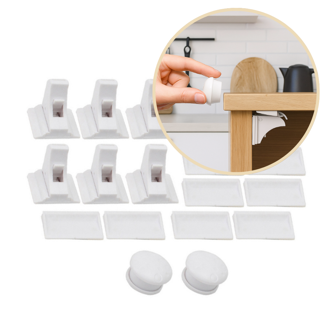 SafeSpace Click– Unsichtbarer Schutz – Magnetische Kindersicherung ohne Bohren 8x Lockie inkl. 2x Schlüssel | Pädagogisches Holzspielzeug SafeSpace Click– Unsichtbarer Schutz – Magnetische Kindersicherung ohne Bohren 8x Lockie inkl. 2x Schlüssel | Pädagogisches Holzspielzeug von Mein Kleines Baby