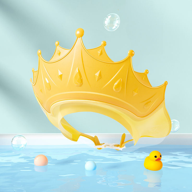 Shampoo Crown Cap™ - Keine Tränen mehr in der Badewanne - Badekappe Gelb | Pädagogisches Holzspielzeug von Mein Kleines Baby