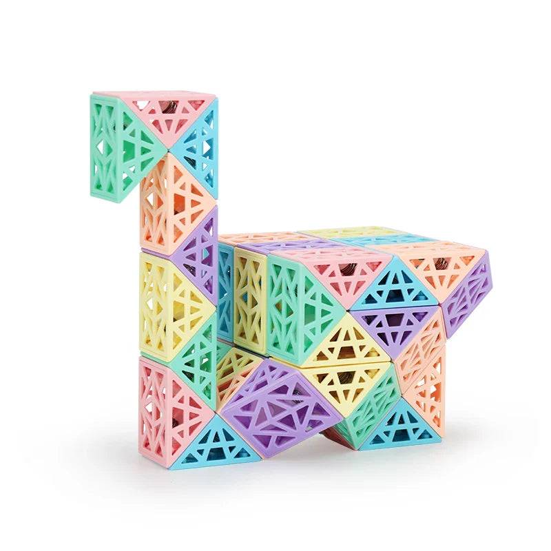 Snake Cube Set™ - Bauen, Drehen&Erforschen - Baustein-Set 48 Teile | Pädagogisches Holzspielzeug von Mein Kleines Baby